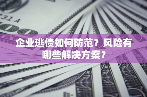 北京企业逃债如何防范？风险有哪些解决方案？